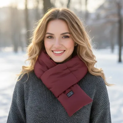 Rechargeable Heated Scarf with Hidden Hooded have 4 colors