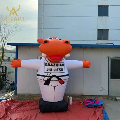 Bespoke Size Large Stand Inflatable Orange Hippo Mascot,inflatable Cartoon Hippo Character Balloon