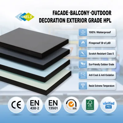 Lightweight Outdoor Decorative Laminate Board for Easy Installation Exterior HPL for Fast Construction