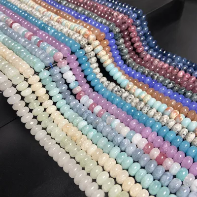 5x8mm Natural Stone Crystal Jade Wheel Rondelle Abacus Flat Loose Beads DIY Jewelry Making Supplies Wholesale