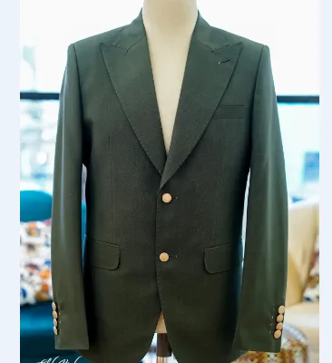 Made to Measure Royal Green 3 Piece Men's Wedding Suit Fashion Slim Fit Solid Color Business Office Suit Sets Blazer+ Pants + Ve