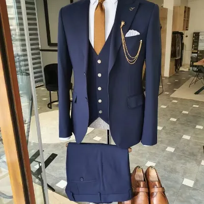 Best Selling Slim Suit for Men 3 Piece Single Breasted Wedding Suits