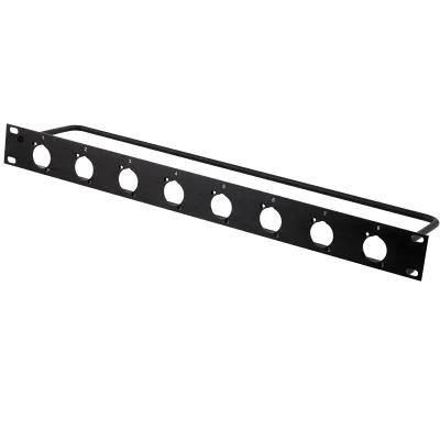 T8 8-position Blank Jumper Panel 1U 8-channel Rack-mounted Aluminum Alloy XLR Panel Audio D-sub Connectors Video Patch Panel