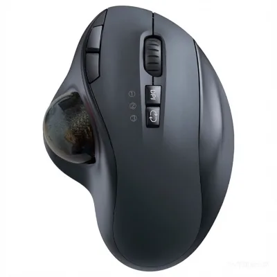 Professional Bluetooth 2.4G Wireless Rechargeable Silent Trackball Mouse Ergonomic Thumb-operated Design Mouse