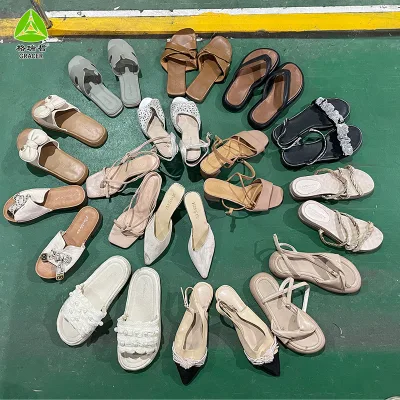 Second Hand Branded Shoes High Quality Used Stock Factory Wholesale Ladies High Heelsc Shoes