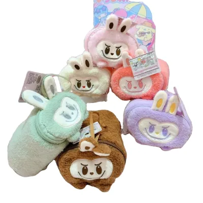 Linda Cute Cartoon Labubu Makeup Bag Plush Doll Elf Makeup Bag