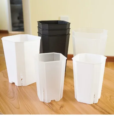 Transparent Square Plastic Plant Pot with Drainage Holes, Tall Slit Design Flower Pot for Bonsai Orchid Succulent, Home Garden