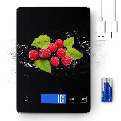 Dr.Heng Custom Logo Waterproof Tempered Glass Platform Electronic Kitchen Scale Battery Auto Shut Accurate Measurement Hidden