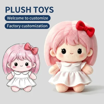 Factory Custom Plush Ragdoll Cute Cotton Doll Durable Plush Doll pink Soft Doll with Clothes for Girl's Companion and Gifts