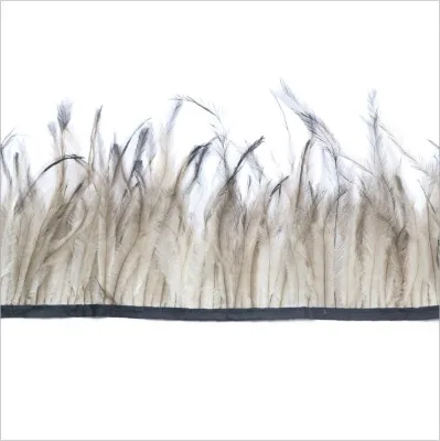 10-15cm Real Emu Feather Trim Emu Feather Trimming with Satin Ribbon
