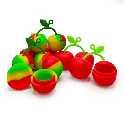 Manufacturer Direct 10ml Cherry Keychain Storage Tank Silicone Container with Cover for Condiments Storage
