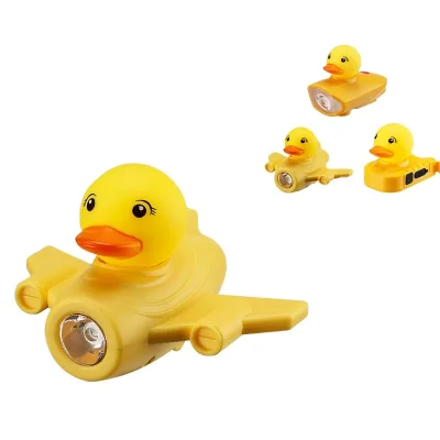 New bicycle Night-riding Front Light Balance Bike Little Yellow Duck Bell Wind-cutting Horn Mountain Biking Battery