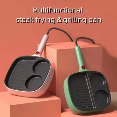 Non Stick Frypan Baking Dishes Pans Egg Steak Frying Pan Non-stick 3 in 1 Breakfast Makers