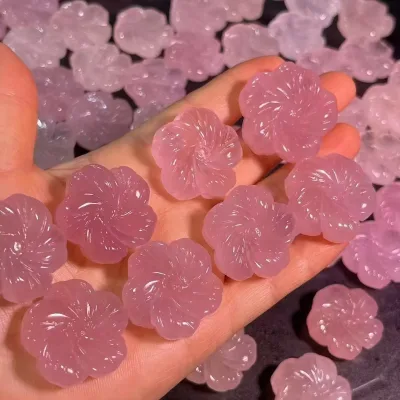 High-quality Natural Good Color Rose Crystal Flowers for Pendant
