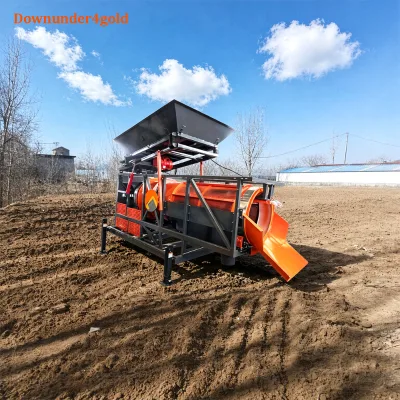 Low Energy Consumption Gold Trommel Small-scale Sluice Box Gold Washing Machine with High Manganese for Riverbed Gold Panning