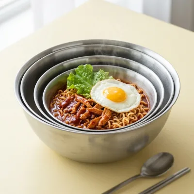 High Quality Stainless Steel Household Salad Baking Basin Metal Mixing Bowl Fruit Noodle Bowl