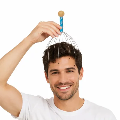 Portable Octopus Scalp Massager, Metal Wire Head Massage Tool for Stress Relief & Hair Stimulation