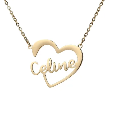 Diy Name Pendant Simple Fashionable Letter Necklace Accessory Heart Birthstone Necklace 925 Silver