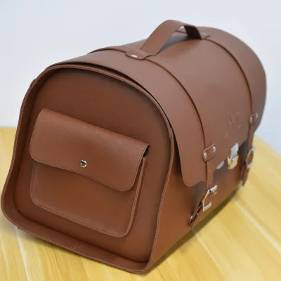 Leather & Fiberglass Universal Waterproof Motorcycle Saddle Bag-36L Capacity