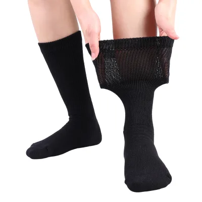 Custom Diabetic Socks Manufacturers Loose Fit Fashion Seamless Cuff Extra Wide Diabetic Socks for Men