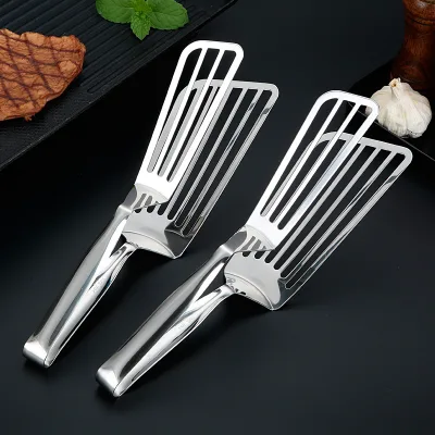 Stainless Steel Steak Clip Thickened and Elongated Fish Frying Clip Kitchen Large Frying Shovel Clip Food Clip