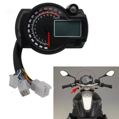 Motorcycle Accessories Motorcycle Digital Speedometr LCD Gauge Tachometer Odometer