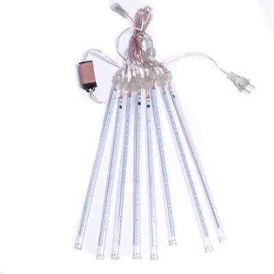 Waterproof EU Plug Garland 8 Tubes LED Meteor Shower Rain String Light 50cm 30cm Icicle Snowfall Xmas Decoration