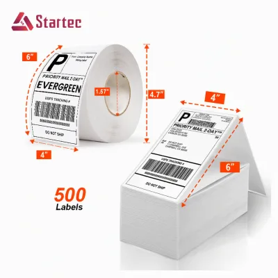 Water-soluble Heat-sensitive Label Roll Barcode Printer Paper Suitable for Pharmacy Laboratory Food Containers Logistics Use
