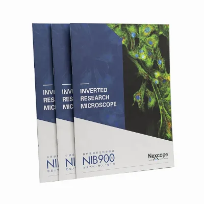 Custom Saddle Stitching Art Paper 210x285mm 4-Page Leaflet Catalogue Booklet Brochure Book Printing with Film Lamination
