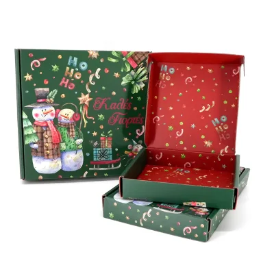 Premium Christmas Theme Custom Printed Color Paper Subscription Box for Festival Gift Packaging & Holiday Delivery