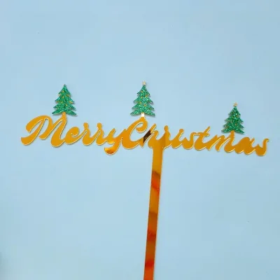 Double-Layer DIY Christmas Tree Acrylic Cake Plaque for Dessert Table Decoration Festive Christmas Cake Decor