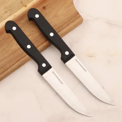 KITCHENCARE 2 Piece Coltelli Da Bistecca Stainless Steel Steak Knives Set with PP Handle 2025