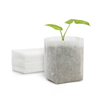 GREANER 200 PCS Breathable Modern Non-Woven Fabric Nursery Bags 5.5"x6.3" Biodegradable for Flower & Vegetable Home Garden Use