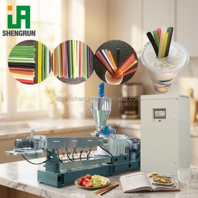 Full Automatic Operating Biodegradable Rice Straw Tableware Machine Rice Straw Making Machine Edible Rice Straw Making Machine