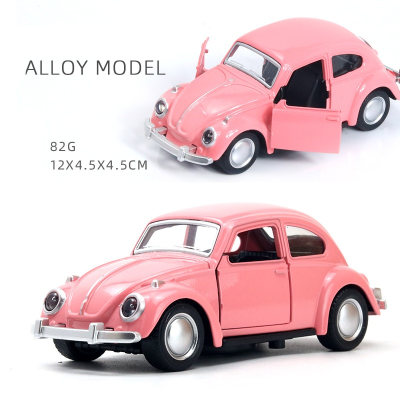 Classic Beetle 1:32 Scale Alloy Pullback Car Toy with Open Door and Rubber Tires Casting Children VW Bug Gifts