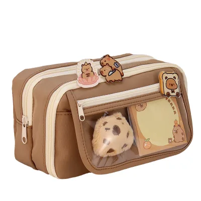 New Capybara Pen Bag Large Capacity Pencil case Junior High School Pencil case for Children Boys Girls