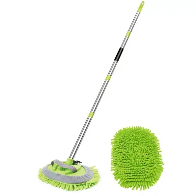 EAST Detailer Rotating Dusting Cleaning Brush Kit for Car Interior Wheel Telescopic Handle Wire Brush Microfiber ES1080