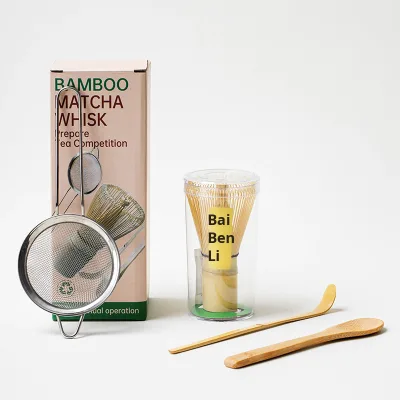Babenli Best Seller 4-Piece Ceramic Japanese Style Cross-Border Matcha Whisk Set for Amazon Top Wood Bamboo Matcha Tools