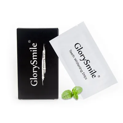 GlorySmile Advanced Teeth Whitening Gel Strips Professional Activated Charcoal Whitening Strips Non Peroxide Strips Mint Flavor