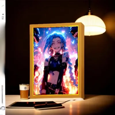 Anime Figure Light Painting Photo Frame Figures Action Led Lamps Table Bedroom Decor Moon Lamp Christmas Gifts Factory Wholesale