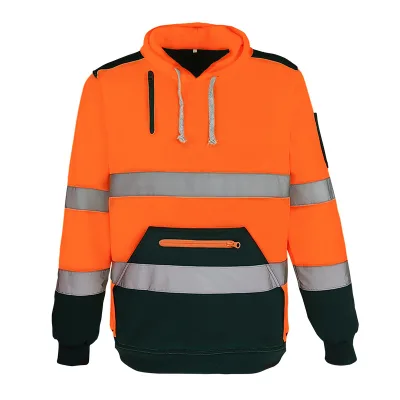 HBC Reflective Apparel High Visibility Pullover Safety Hoodie Adjustable Hood Anti Color Fade & Anti-pilling