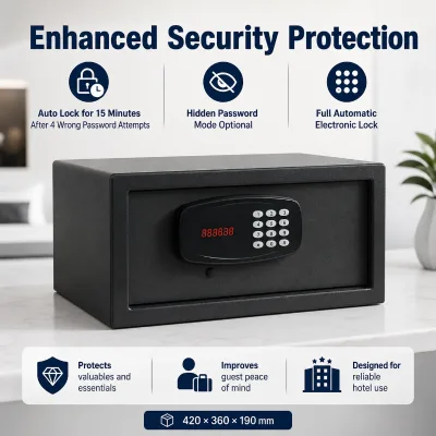 Safe Box Electronic Large Hotel Safe Box Anti Theft Safe Deposit Box Hotel Room Money Safe Box
