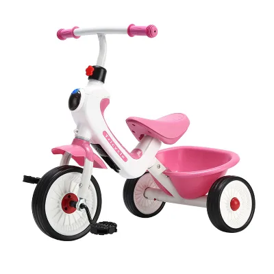 Children's Plastic Tricycle for 2-6 Years Baby Tricycle with Pedals for Kindergarten Use