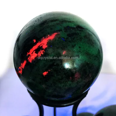 Wholesale Natural Crystal Semi Precious Stone Epidote Ruby Ball Crystal Epidote Sphere for Sale