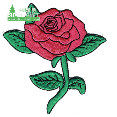 Personalized Gym Patches Fashionable Flower Design Custom Christmas Clothing Badges Embroidery Fabric Woven Bullion Wire Patch