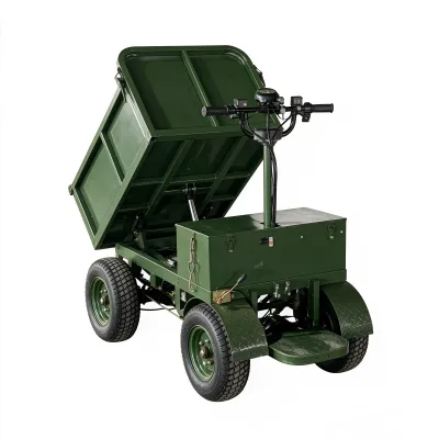 LOADPRO Metal Inverted Hydraulic Dump Truck for Greenhouse Use Short-Distance Fruit Vegetable Transportation 1500W Motor