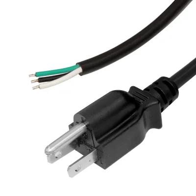10MM Free End with Tinned to NEMA 5-15P 3prong Power Cord SJTW 16AWG Ac Power Cord