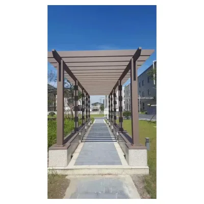 Customizable Waterproof Bioclimatic Pergola for Commercial Restaurant Terrace Outdoor WPC Pergola