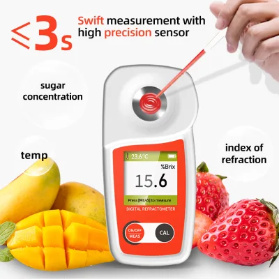 Digital Brix Refractometer Flagfront Automatic Temperature Compensation Brix Meter Range 0-55%