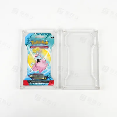 Four Point Magnet Fixed Clear Acrylic Card Pack Case for Offline Hobby Shop Retail Display